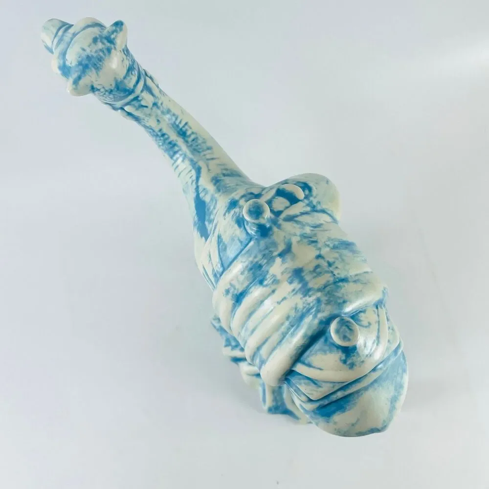 Holland Vintage Ceramic Nativity Camel Figurine 9 Inch Blue White Creche 1970s